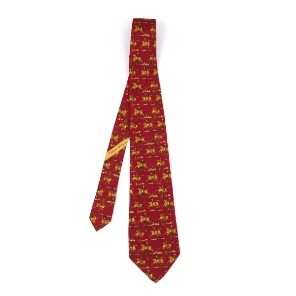 サルバトーレフェラガモSalvatore Ferragamo ジョッキー総柄シルク