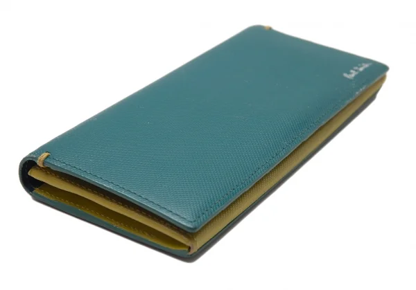 ポールスミス Paul Smith ロゴレザー二つ折り長財布 ターコイズブルー