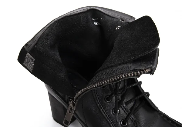 ズッカzucca レザーサイドジップレースアップヒールブーツ 黒L(26位