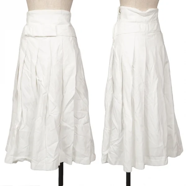 コムデギャルソンCOMME des GARCONS製品染めポリ縮プリーツスカート 白