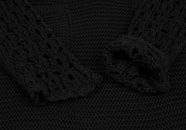 シャネルCHANEL 透かし編みニットワンピース 黒38 (K-112980)