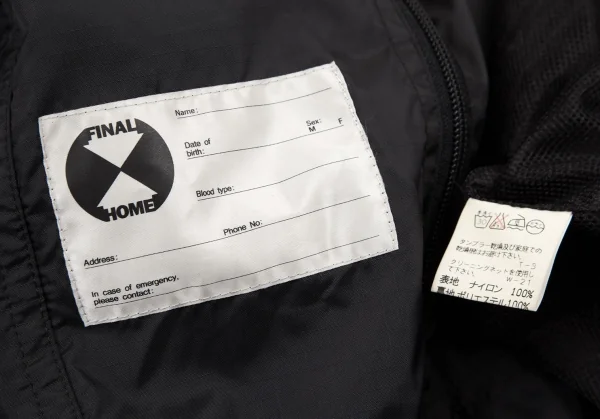 ファイナルホームFINAL HOME ジップデザインナイロンフーデッド