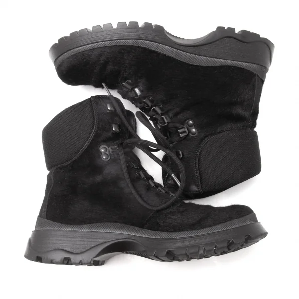 プラダスポーツPRADA SPORT ハラコトレッキングブーツ 黒35 1/2(23.5cm