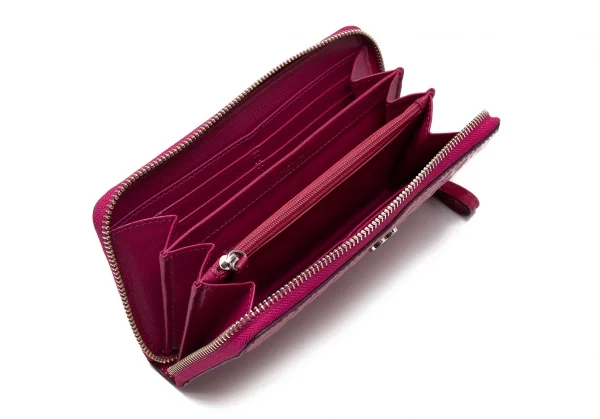 コーチCOACH シグネチャーエンボスラウンドジップ長財布 ピンク