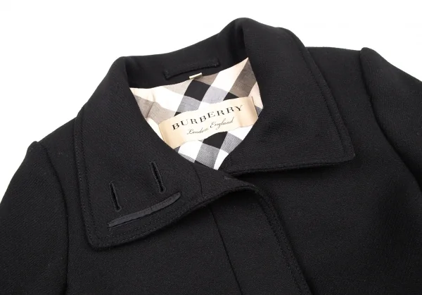 バーバリーBURBERRY LONDON カシミヤ混ウールシングルコート 黒UK8 (K