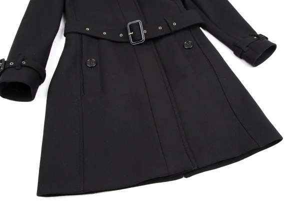 バーバリーBURBERRY LONDON カシミヤ混ウールシングルコート 黒UK8 (K