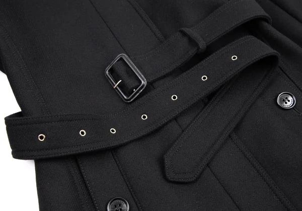 バーバリーBURBERRY LONDON カシミヤ混ウールシングルコート 黒UK8 (K