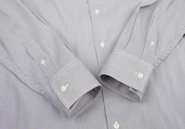エンポリオアルマーニEMPORIO ARMANI ストライプシャツ 白グレー41 (K