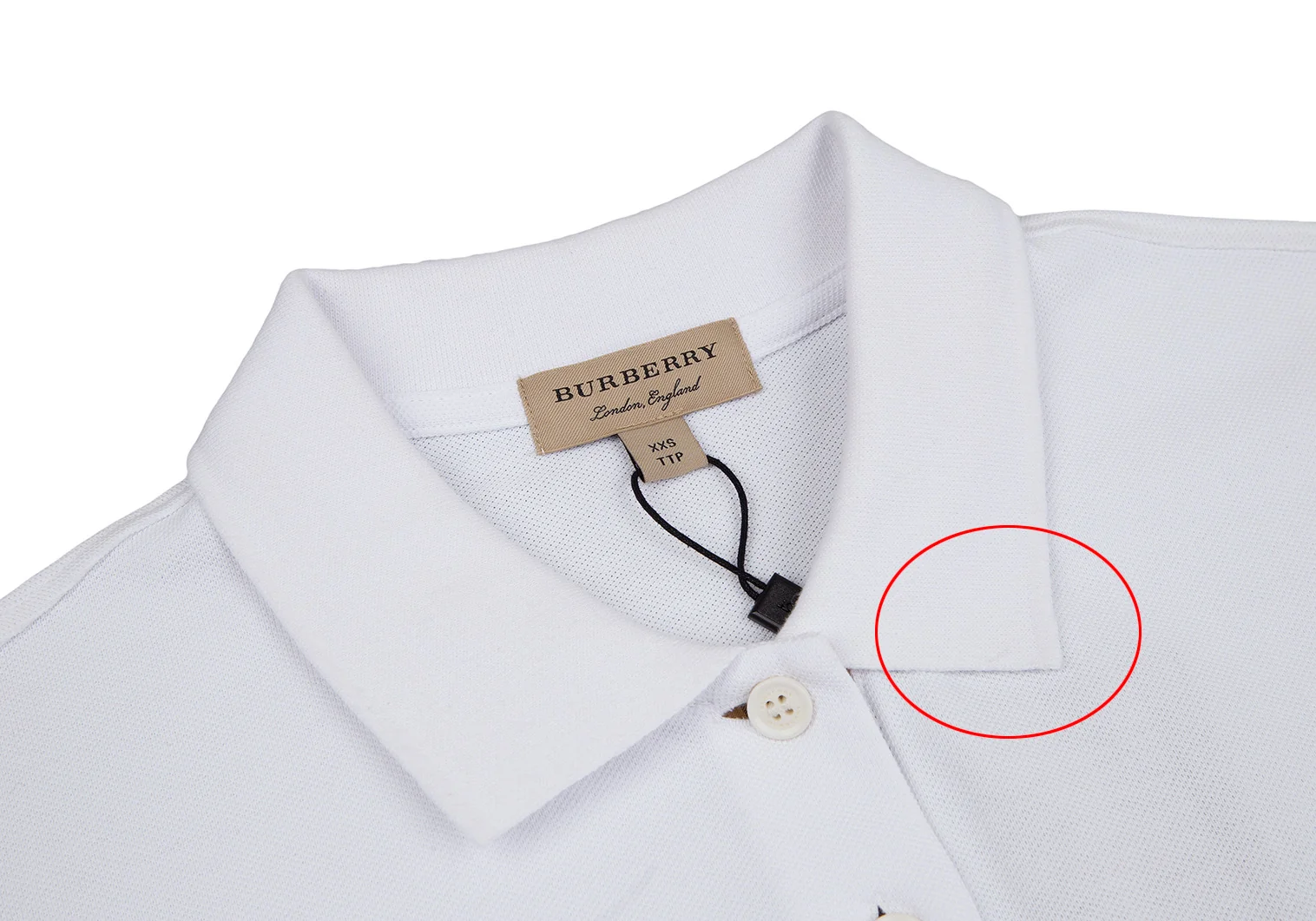 バーバリーBURBERRY エクエストリアンナイト刺繍ポロシャツ 白XXS (K