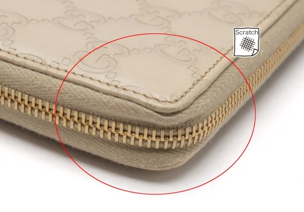 グッチGUCCI シマ GG柄ラウンドジップウォレット アイボリー (K-117270)