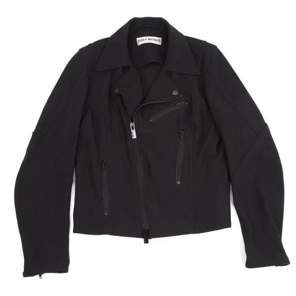 イッセイミヤケISSEY MIYAKE ナイロンライダースジャケット 黒2 (K-117508)