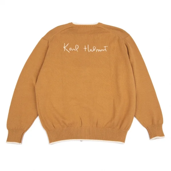 カールヘルムKarl Helmut ロゴインターシャニットカーディガン