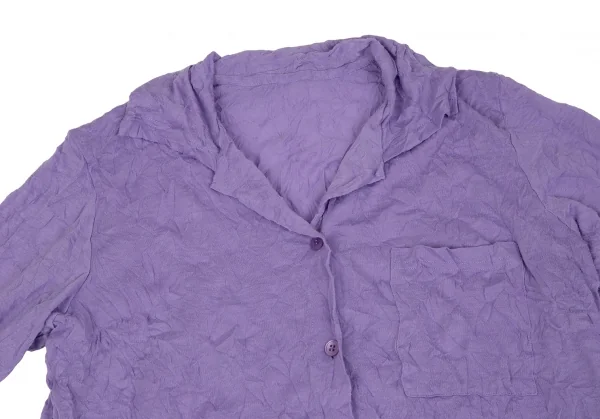 イッセイミヤケ ミーISSEY MIYAKE me シワ加工天竺シャツ 紫F (K-119091)