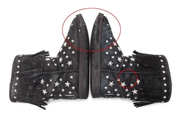 アグ×ジミーチュウUGG×JIMMY CHOO スタースタッズフリンジムートン