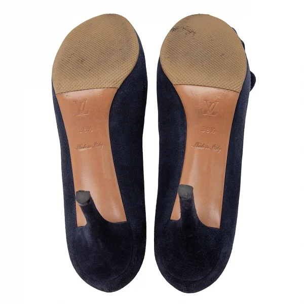 ルイヴィトンLouis Vuitton リボンロゴプレートスウェードヒール