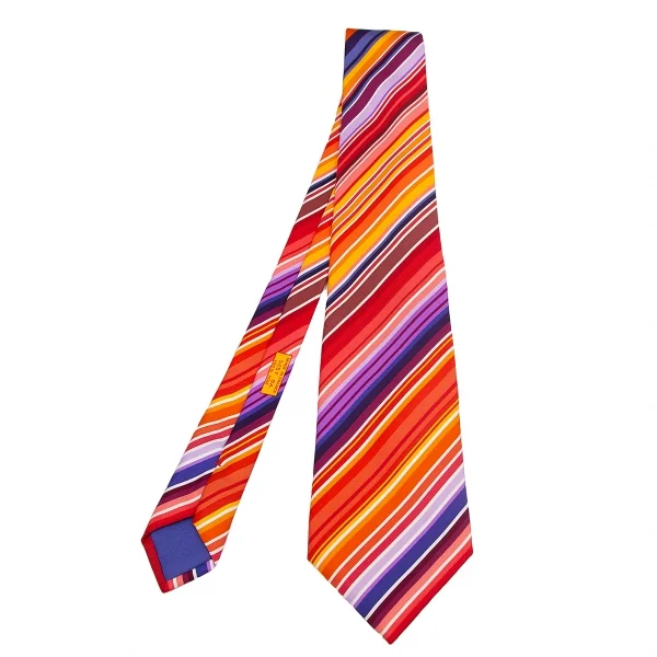 エルメスHERMES カラフルレジメンタルネクタイ マルチ (K-121263)