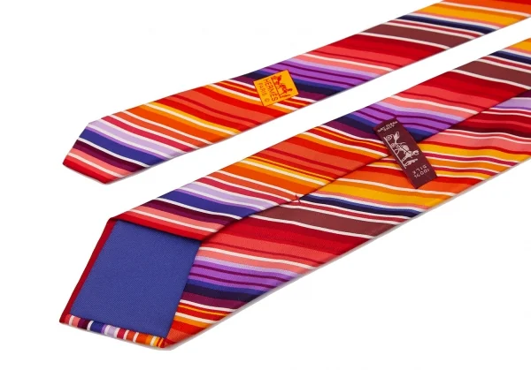 エルメスHERMES カラフルレジメンタルネクタイ マルチ (K-121263)