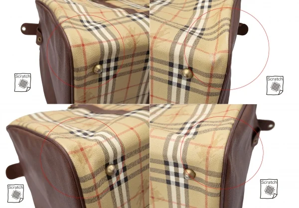 バーバリーズBurberrys' ヘイマーケットチェックダブルジップボストン