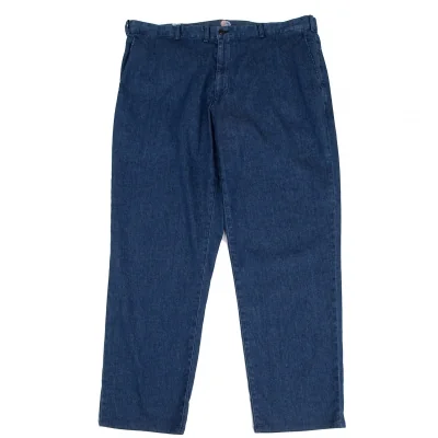 パパスPapas 2タックストレッチデニムパンツ ブルーXL (K-33804)