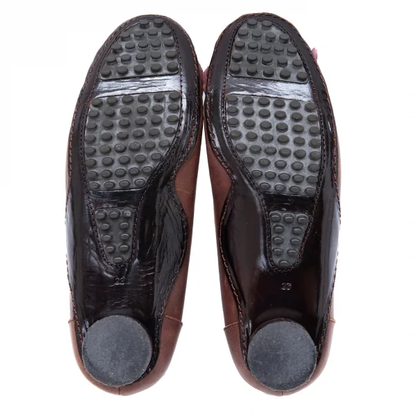 ツモリチサト ウォークTSUMORI CHISATO WALK 異素材切替パンプス 茶他