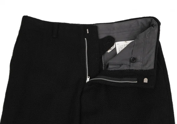 コムデギャルソンCOMME des GARCONS ウールストレートパンツ 黒S (K