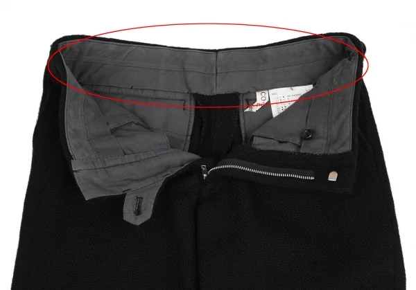 コムデギャルソンCOMME des GARCONS ウールストレートパンツ 黒S (K