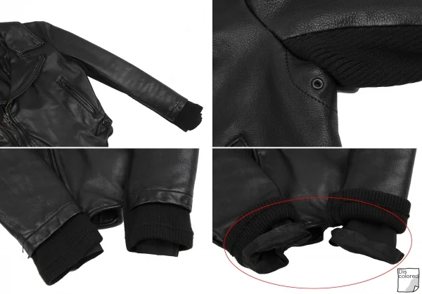 リミフゥLIMI feu カウレザーダブルライダースジャケット 黒S (K-123219)