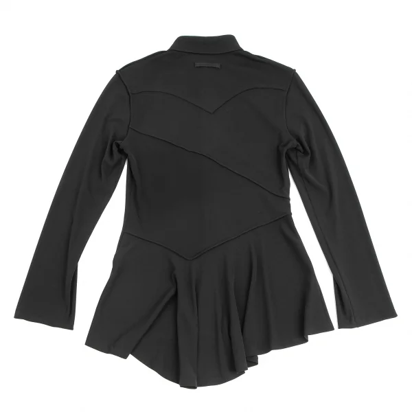 Jean-Paul GAULTIER FEMME Zip-up Long Sleeve Shirt Black 40 (K-124275)