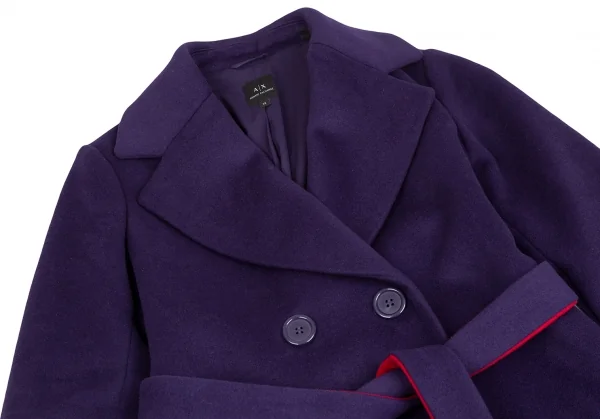 アルマーニ エクスチェンジARMANI EXCHANGE ウール2Bロングコート 紫XS