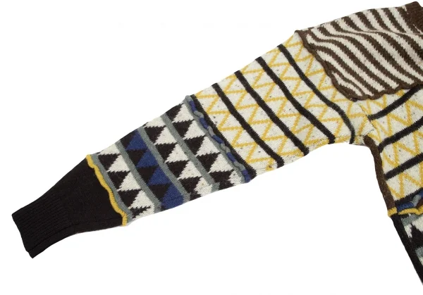 イッセイミヤケ メンISSEY MIYAKE MEN 柄切替デザインニットセーター