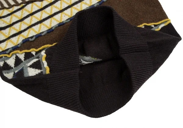 イッセイミヤケ メンISSEY MIYAKE MEN 柄切替デザインニットセーター