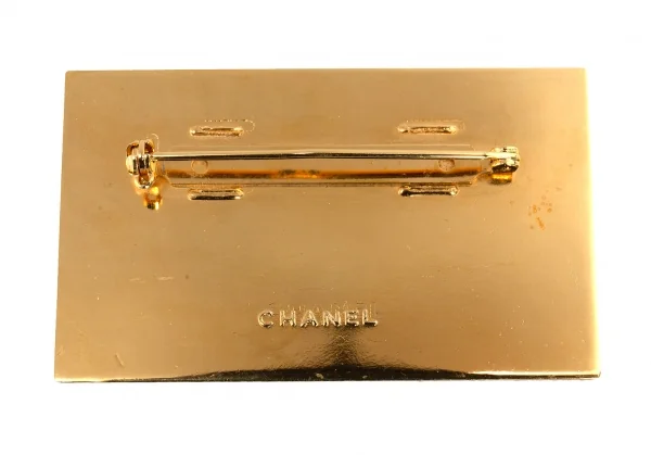 シャネルCHANEL ココマークロゴプレートブローチ ゴールド (K-125253)