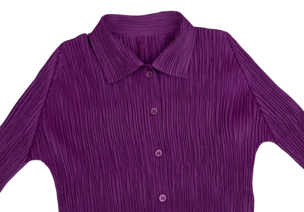 プリーツプリーズPLEATS PLEASE プリーツシャツ 紫3 (K-125399)