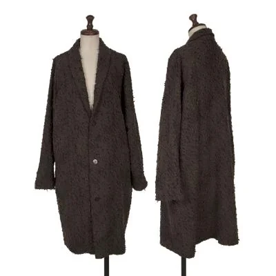 ヨーガンレールJURGEN LEHL レーヨンコットンフライフロントコート 黒M