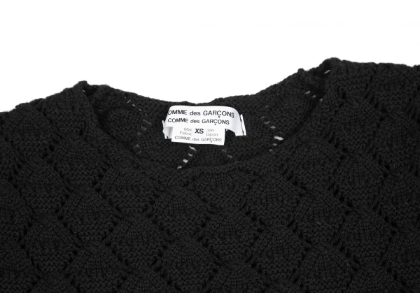 COMME des GARCONS COMME des GARCONS Wool Crochet Knit Top Black XS