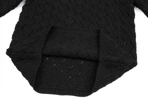 コムコム コムデギャルソンCOMME des GARCONS ウールかぎ編みニット 黒