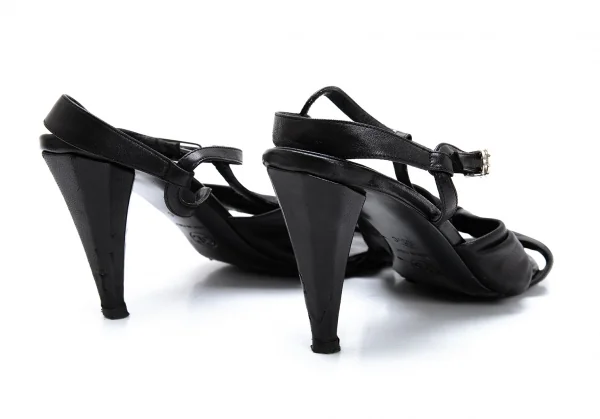 シャネルCHANEL ココマークアンクルストラップヒールサンダル 黒37 1