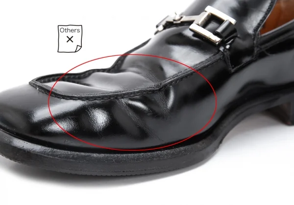 グッチGUCCI ホースビットスクエアトゥレザーローファー 黒40E (24.5cm