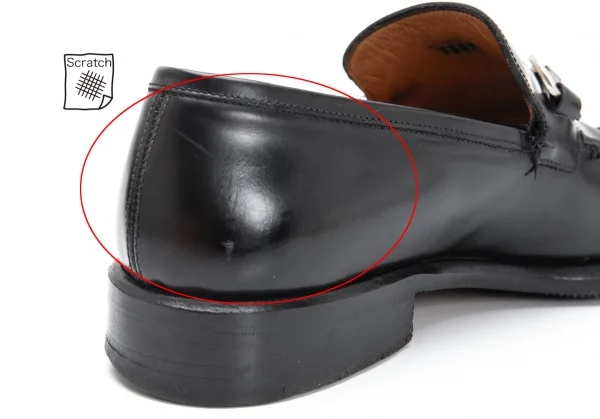 グッチGUCCI ホースビットスクエアトゥレザーローファー 黒40E (24.5cm