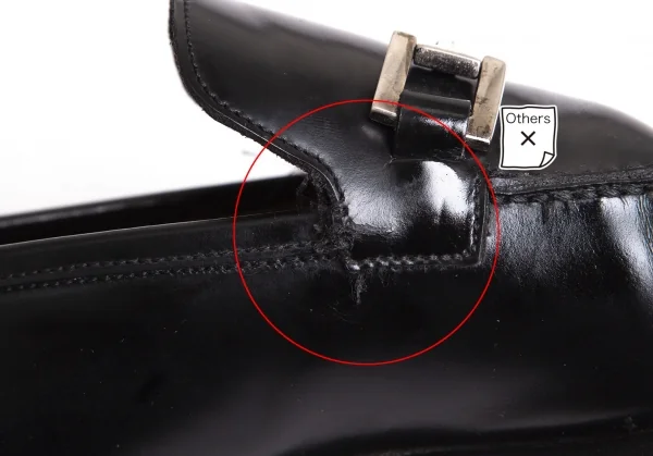 グッチGUCCI ホースビットスクエアトゥレザーローファー 黒40E (24.5cm