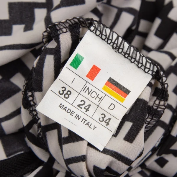 FENDI jeans Zucca Printed T-shirt White,Black 38 (K-126580)