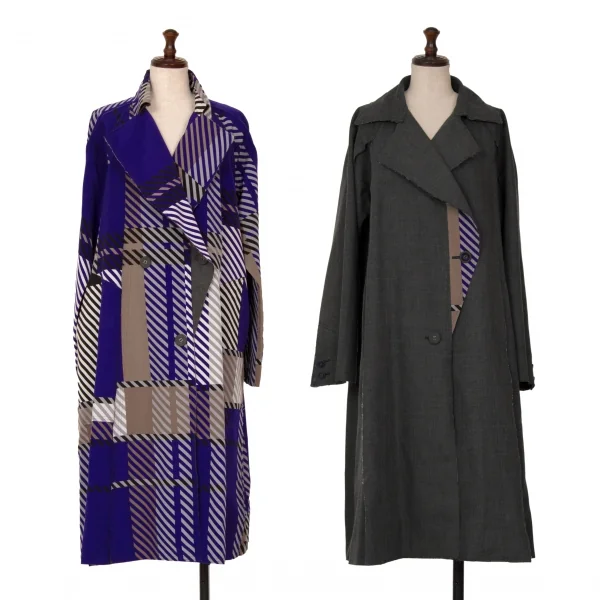 イッセイミヤケISSEY MIYAKE ボンディングリバーシブルプリント切りっ