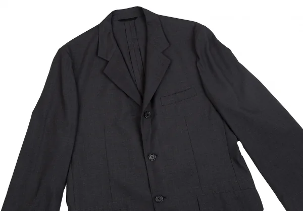 Yohji Yamamoto DURBAN A.A.R Wool Poly Jacket Charcoal XL (K-127641)