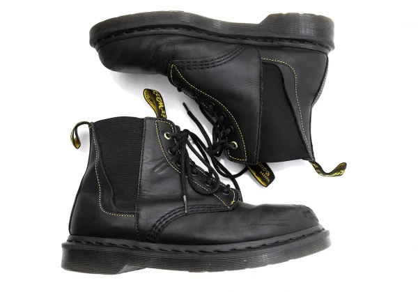 Yohji Yamamoto POUR HOMME × Dr.Martens 6 Holes Leather Boots Black