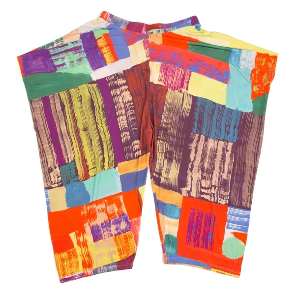 イッセイミヤケISSEY MIYAKE ペイント柄ストレッチサルエルパンツ