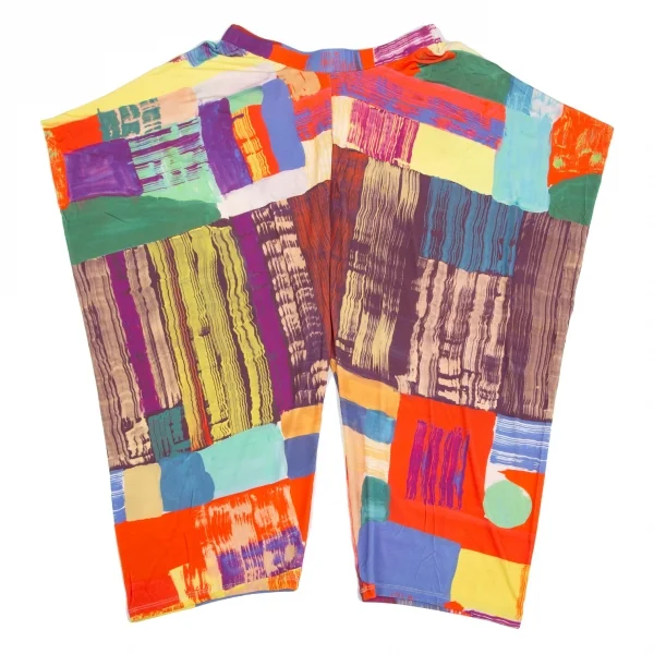 イッセイミヤケISSEY MIYAKE ペイント柄ストレッチサルエルパンツ