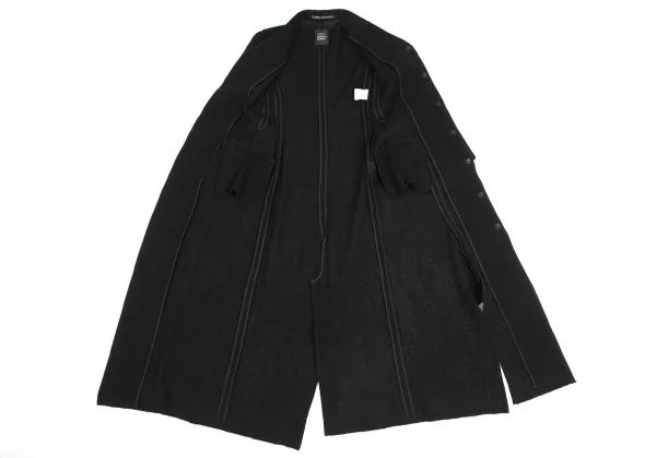 リミフゥLIMI feu ウール縮絨ロングスナップボタンジャケット 黒1 (K