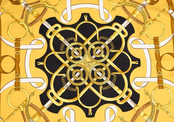 エルメスHERMES カレ90 Eperon d'or 黄金の拍車 シルクスカーフ