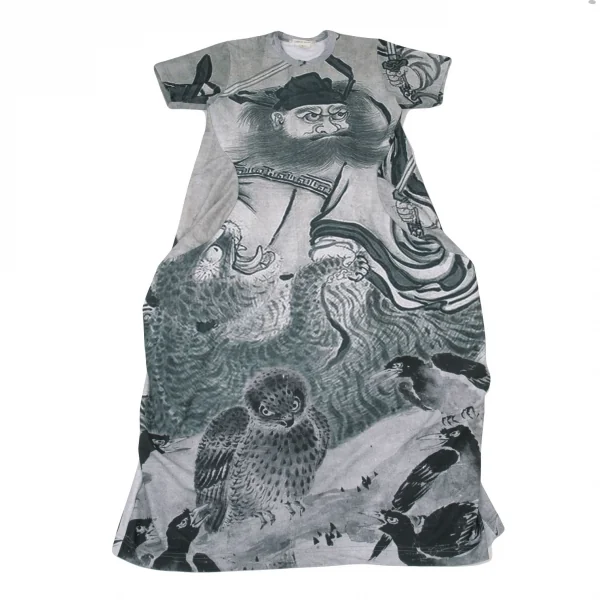 コムデギャルソンCOMME des GARCONS 雪村水墨画プリント半袖ワンピース