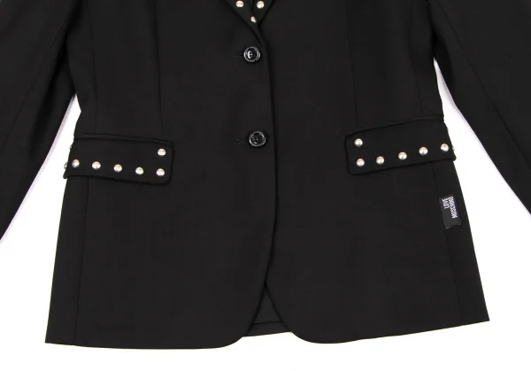 ラブモスキーノ LOVE MOSCHINO ポリ混紡スタッズ装飾ジャケット 黒2 (K